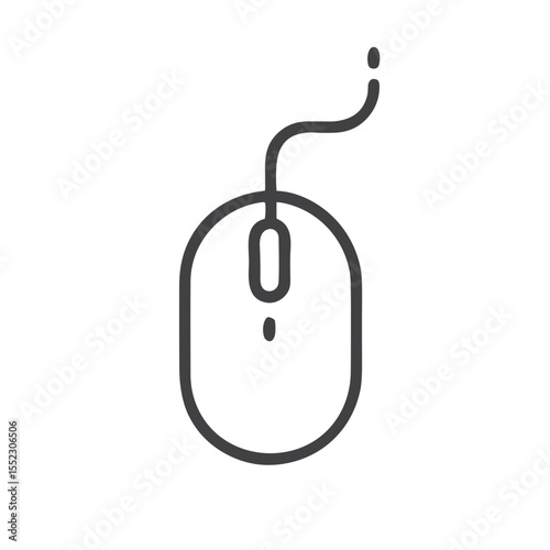 Computer Mouse Device Icon for Technology Websites, Office Equipment Catalogs, Computer Peripheral Marketing and Digital Hardware Resources