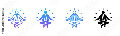 Meditation Multi Style Icon Set
