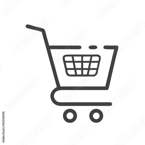 E-commerce Shopping Cart Icon for Online Store Websites, Retail Apps, Digital Marketplace Platforms and Web Shopping User Interface Design