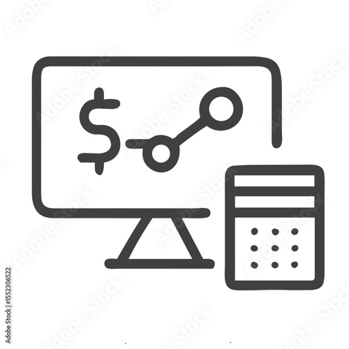 Digital Marketing SEO PPC Analytics Icon for Online Advertising Agencies, Web Marketing Materials, Search Optimization Software and Business Strategy Resources