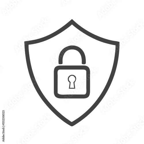 Data Protection Shield Lock Icon for Cybersecurity Services, Privacy Applications, Information Security Education and Digital Defense Marketing Materials