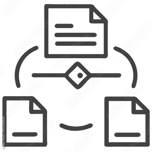 File Sharing Network Icon for Cloud Storage Applications, Document Management Systems, Collaboration Software and Digital Workflow Solutions