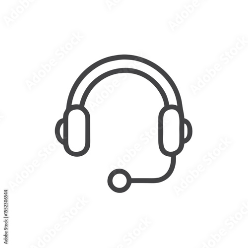 Tech Support Headset Icon for Customer Service Platforms, Help Desk Applications, Call Centers, and IT Assistance Resources