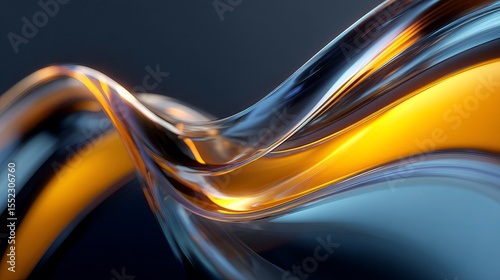 Abstract Liquid Gold Swirl Blue Background Modern Dynamic Elegant Design Premium Flowing Texture Shiny Wave Luxury Illustration Digital Art Graphic Wallpaper Orange dark color     