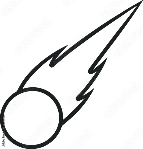 Meteor Trajectory Outline Vector Icon