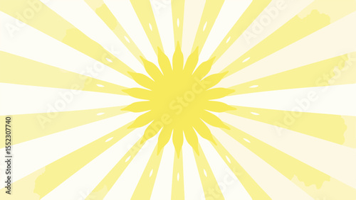 Abstract sunburst design with soft yellow radiating light and transparency