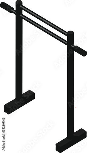 Parallel Bars Gymnastics Equipment Vector Illustration for Athletic Training and Exercise Routine 