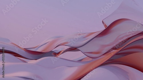 Abstract flowing pink shapes in soft pastel environment, fluid curves and smooth surface design, surreal digital art.