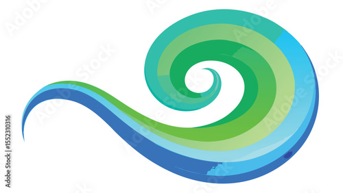 Abstract swirl design with a combination of vibrant green and blue color palette