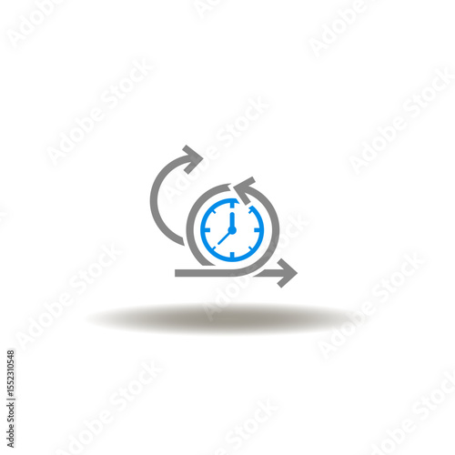 Vector illustration of round arrows process of agile with clock. Symbol of DAD Disciplined Agile Delivery.