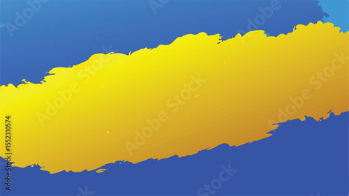Abstract ukrainian flag design with blue and yellow brush strokes for creative projects