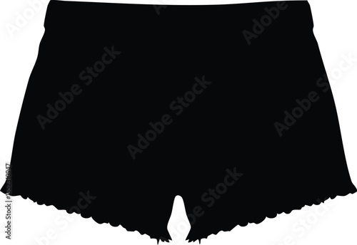 Black Shorts Vector Illustration Simple Clothing Apparel Design for Summer Casual Wear 