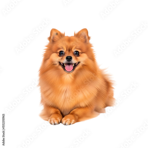 Happy Pomeranian Dog Smiling On Transparent Background.
