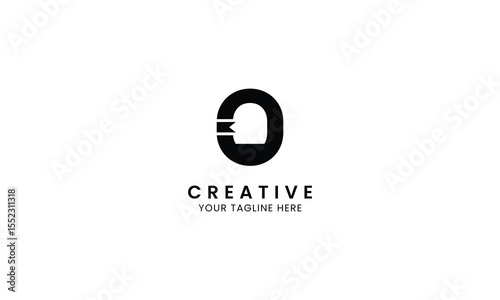 Minimalist letter O book logo for education, book store and library
