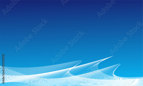 Blue abstract background with waves