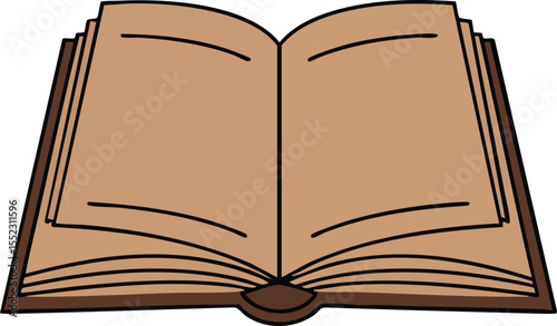 Open book with blank pages vector illustration for reading and education concept design 