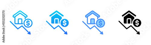 Price Down Multi Style Icon Set