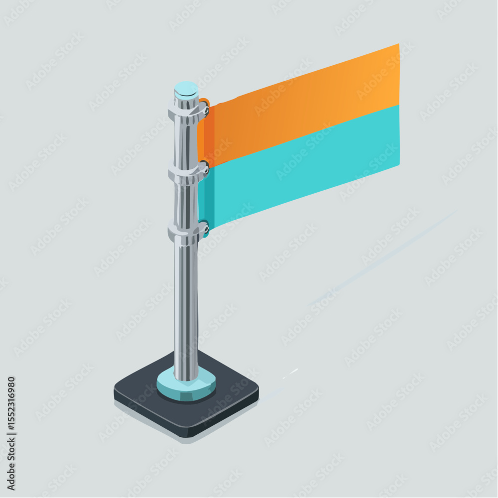 Obraz premium infra-flag marker pennant in neon orange mint and platinum colors