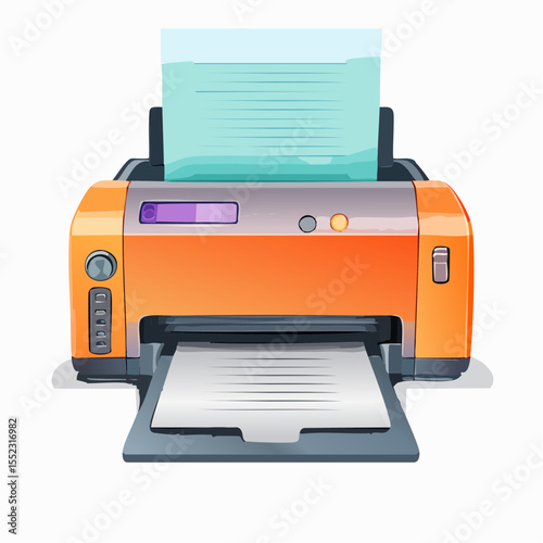 infrared printer glyph in safety orange pastel teal and graphite