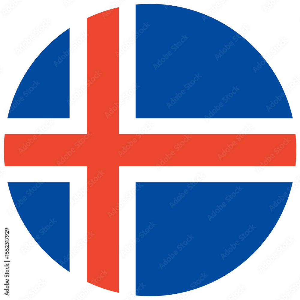 Obraz premium National flag of Iceland isolated in circle.