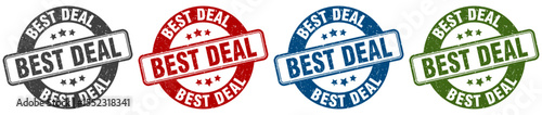 best deal stamp. best deal round stamp set isolated on white background