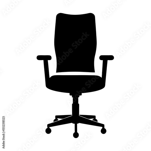 Office Chair Black Silhouette Icon Design Vector Illustration