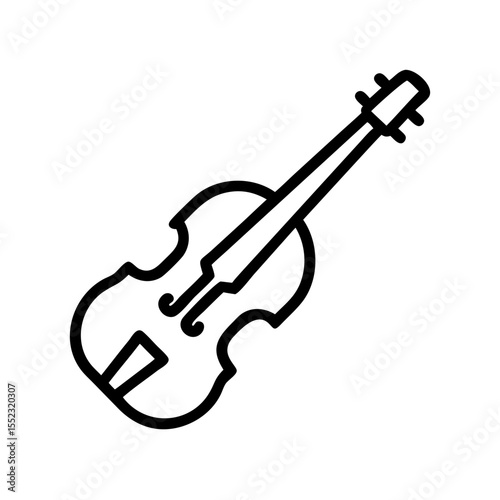 Vector illustration of a violin in a classic style on a white background with copy space