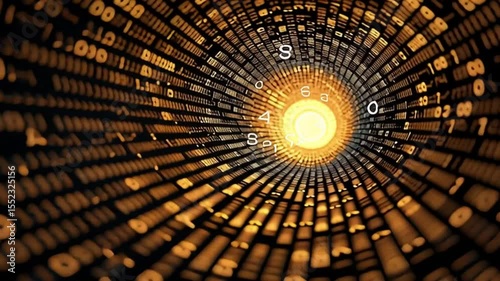 Digital Tunnel of Light Exploring Technology, Data Flow, Depth, and Innovation in Binary World