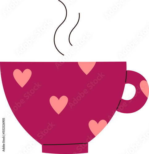 Heart Patterned Coffee Cup