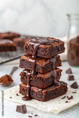 Rich Chocolate Fudge Brownies Made With Simple Ingredients