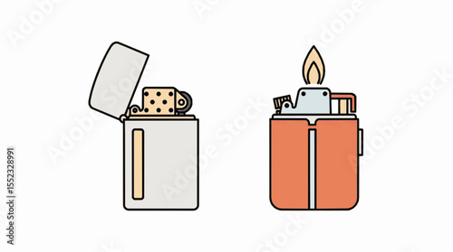 Lighter Illustrations Open and Lit Designs for Creative Projects