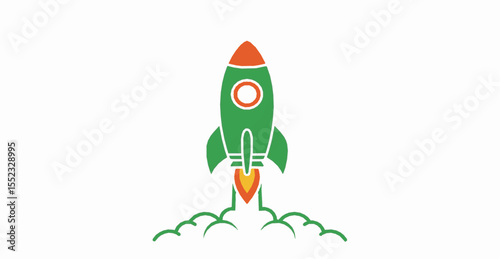 Green Rocket Launch  Symbol of Innovation and Growth