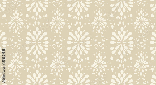 Elegant seamless pattern with floral damask elements in neutral tones for backgrounds