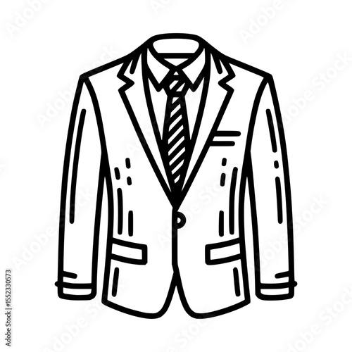 An elegant formal suit suitable for business and special occasions. The design is outlined in a simple and classic style