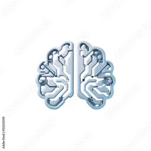 Artificial intelligence brain concept with circuit board design for technology and innovation theme