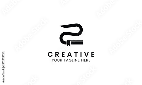Minimalist letter Z book logo for education, book store and library