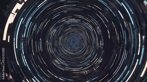Abstract Tunnel of Light: Dynamic Circular Motion, Futuristic Design