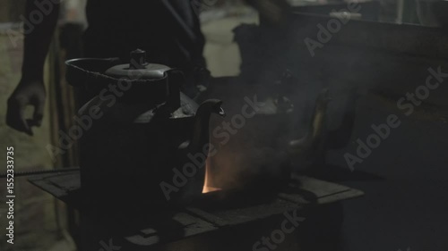 Making tea on the street 