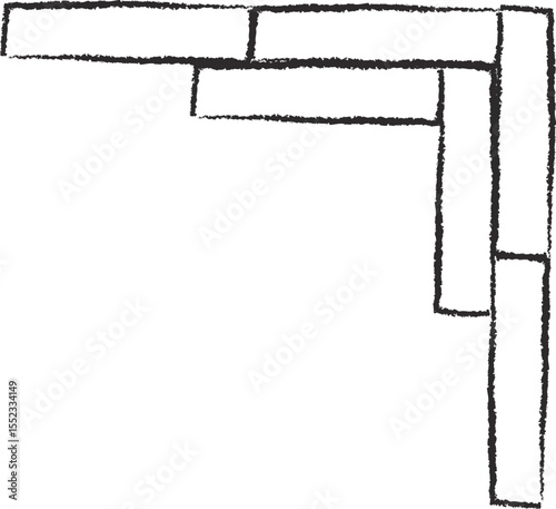 Hand-Drawn Brick Corner Pattern