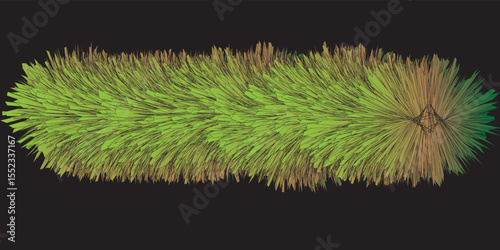 Vivid and intricate digital artwork showcasing a vibrant green and yellow fractal abstract design resembling a textured brushstroke, evoking creativity and energy.