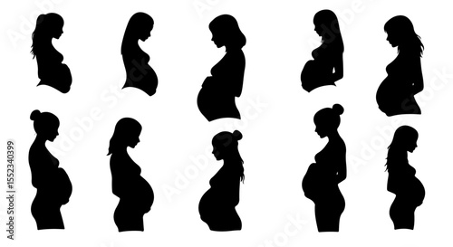Silhouettes depict the beautiful journey of pregnancy, capturing the anticipation and glow of expectant mothers with grace.