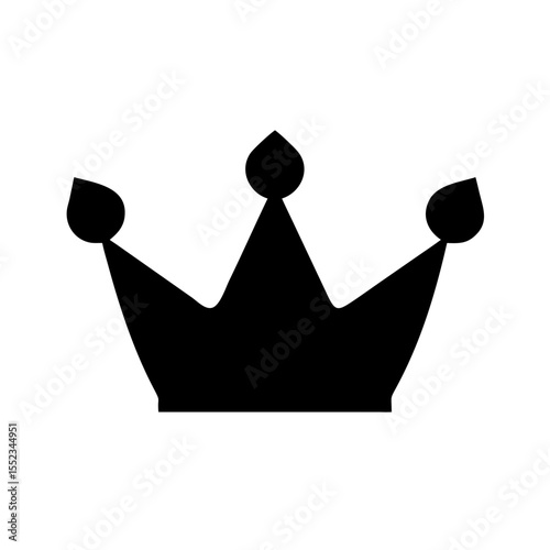 A simple graphic of a black regal coronet with three distinct points on a white background plain style