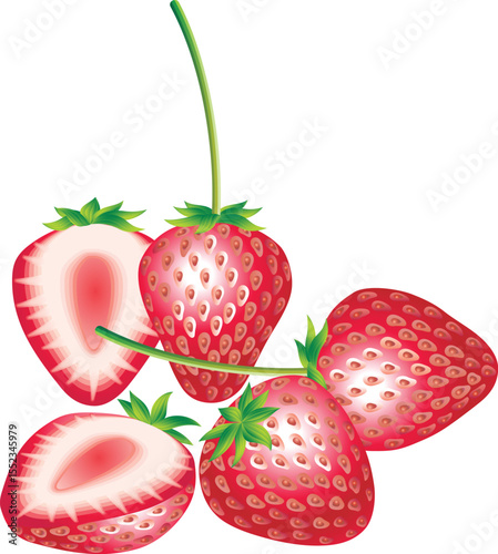strawberry with leaves