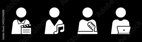 Actor, Musician, Presenter, Content Creator icon set illustration vector.