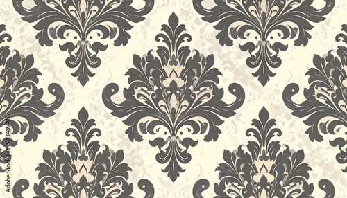 Damask Modern Seamless Pattern Element. Vintage Classical Old Fashioned Damask Orname