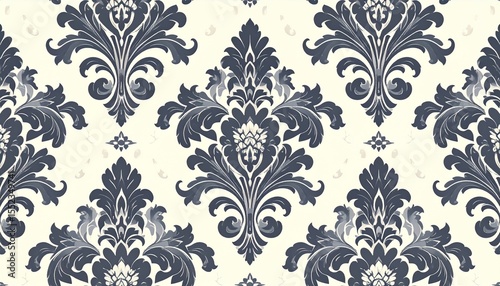 Damask Modern Seamless Pattern Element. Vintage Classical Old Fashioned Damask Orname