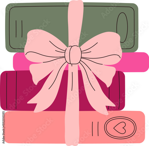 Stack of Books with Ribbon