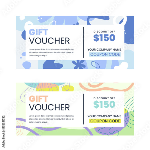 Colorful gift voucher horizontal banners