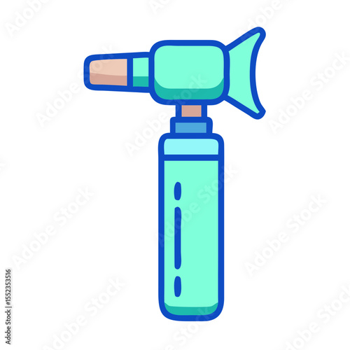 Otoscope ENT tool icon, medical examination equipment illustration, healthcare concept