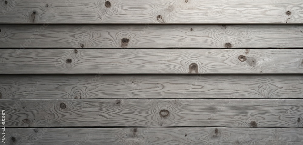 Obraz premium Wooden background with layers, gray wooden texture. The image showcases horizontal wooden planks with visible wood grain, knots. Natural gray color. Ideal design element for various applications.
